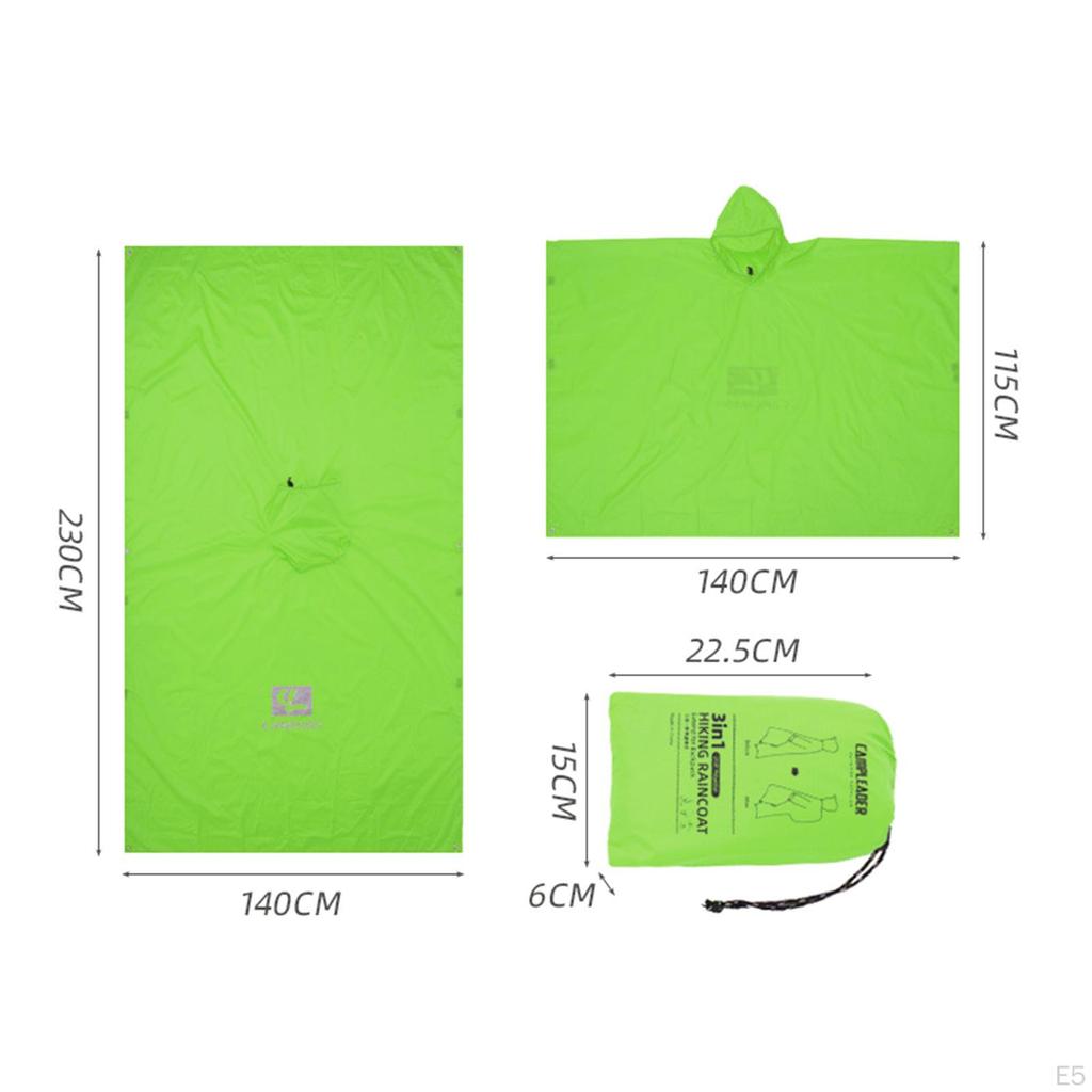 Hooded Rain Poncho Jacket 3 In 1 Adults Raincoat Coat for Sporting Event Fishing Travel