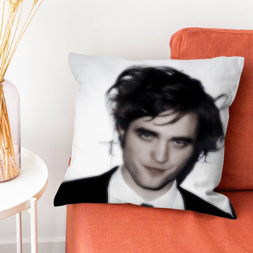 RRobert Pattinson Pillow Case Plush Fabric Soft DoubleSided Printed Sofa Warm Winter Home Gift Cushion Cover