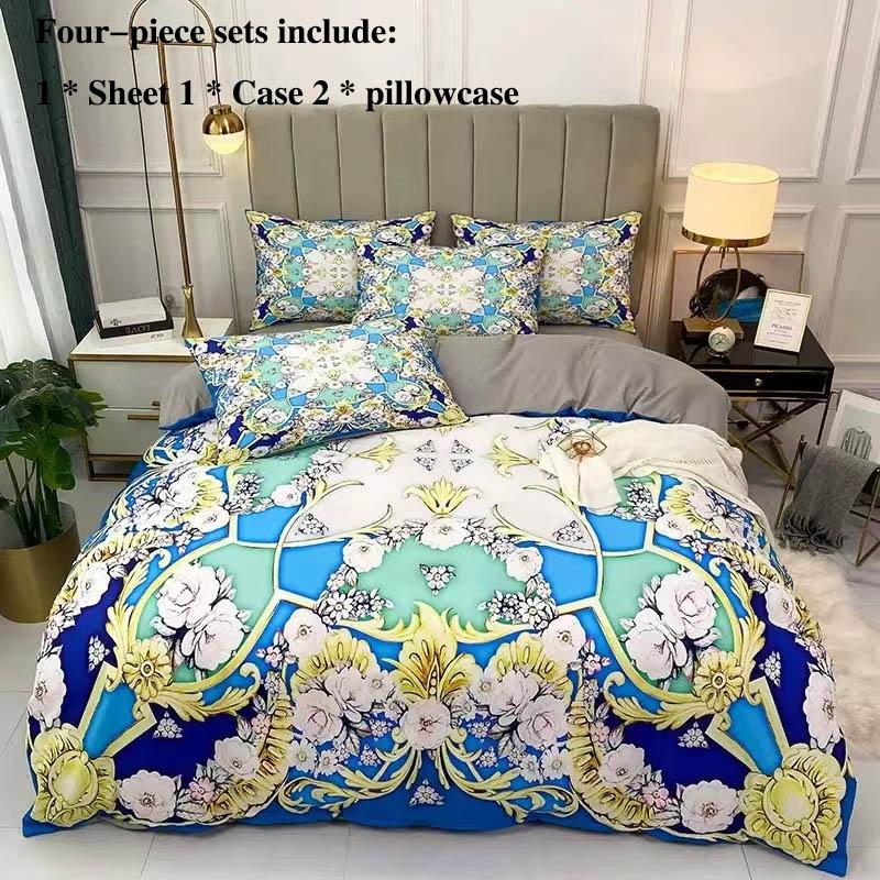 Leka Хлопковые простыни из четырех предметов с рукавами, набор наволочек 1, легкая роскошь, 1,5 метра, 1,8, постельные принадлежности, домашний текстиль