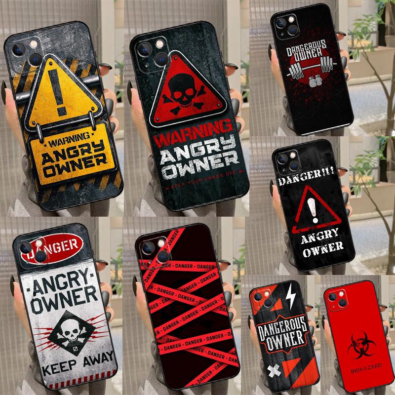 Warning Angry Danger Owner Phone Case For Samsung Galaxy S26 S25 Ultra S23 S21 S20 S22 S24 FE S10 Plus Cover Coque
