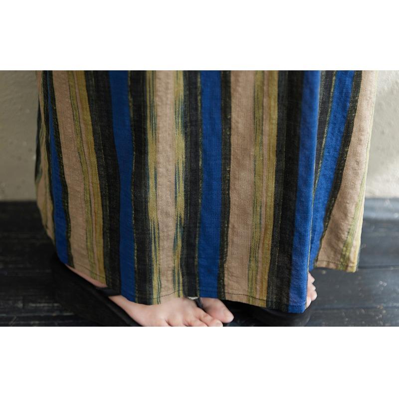 DIMANAF 2025 Летнее женское длинное платье больших размеров, свободное, оверсайз, винтажное, повседневное, с V-образным вырезом, базовое, в полоску