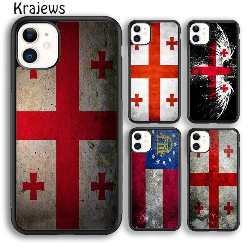 Krajews Georgia Grunge Flag Soft Phone Case Cover For iPhone 17 Air 16 15 14 plus 11 12 13 pro max Plus coque Fundas