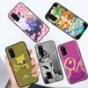 Черный чехол для Samsung Note 20 Lite S24 Ultra S23 A03 A05 A06 A11 A71 A15 A16 A13 A24 A25 A33 A52 A53 A50 M55 M35 Plus P-35 Милые покемоны Пикачу