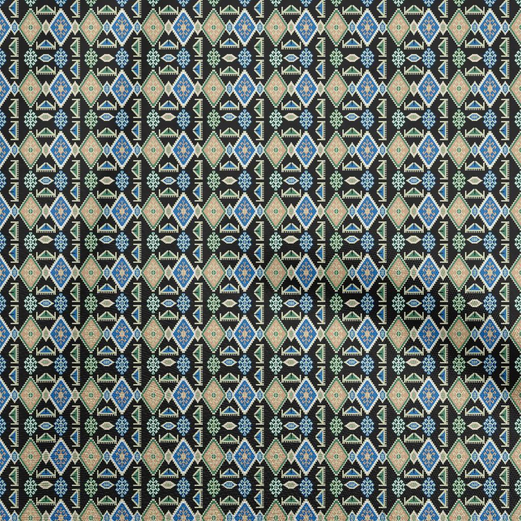 oneOone Хлопчатобумажная гибкая темно-бирюзовая зеленая ткань Азиатская ткань килим для шитья Печатная ткань для рукоделия в ярдах 40 дюймов