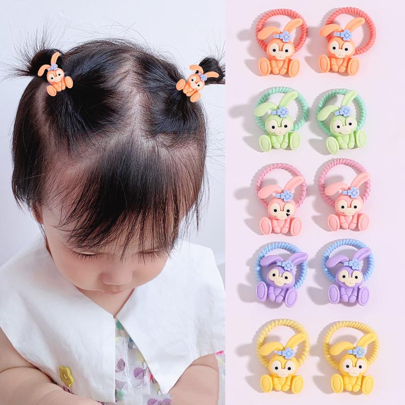 10PCS/Set 2CM Mini Cartoon Baby Girls Hair Ties Children HairBands Ponytail Elastic Rubber Band Newborn Hair Accessories
