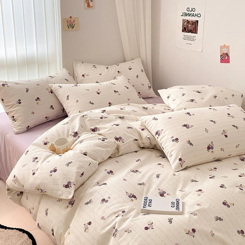 Комплект простыней из чистого хлопка, комплект простыней, постельное белье, пододеяльник для студенческого общежития из чистого хлопка, пододеяльник из трех предметов