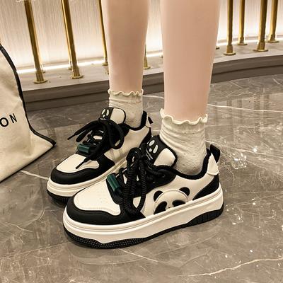 Милые и модные китайские зимние плюшевые повседневные туфли с пандой, популярные кроссовки Amazon с амортизацией и сетчатой стелькой