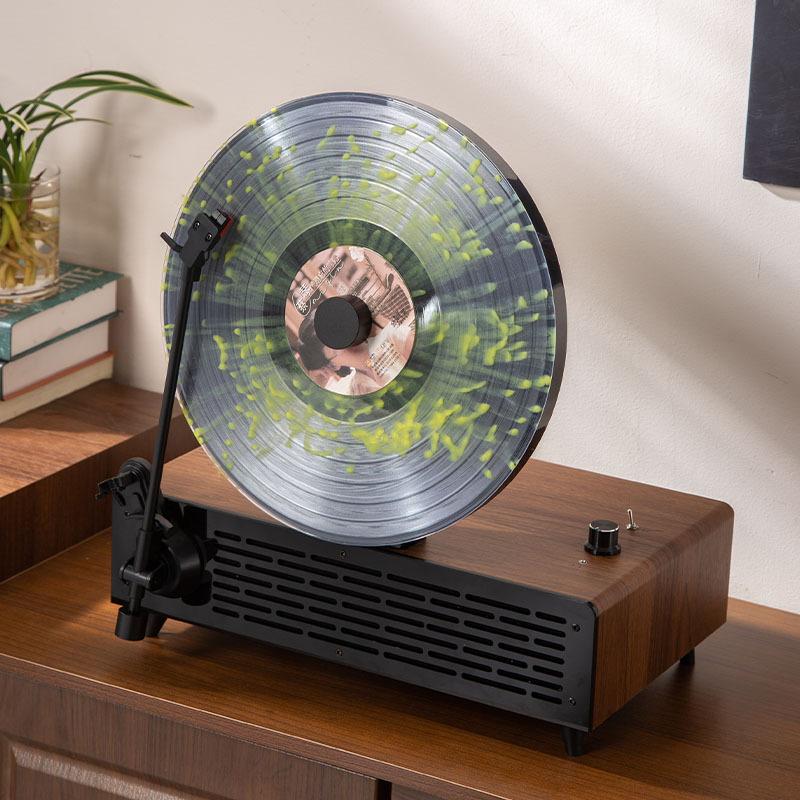 Modern Luxury Retro Vinyl Record Player, Wireless Bluetooth Turntable, Vintage Phonograph, Decorative Home Accent for Living Room, Study