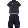 Under Armour Уличный логотип Однотонная дышащая футболка-поло с коротким рукавом Вязаные эластичные шорты Повседневный спортивный комплект Мужские комплекты Черный 21500537-001-21500201-001