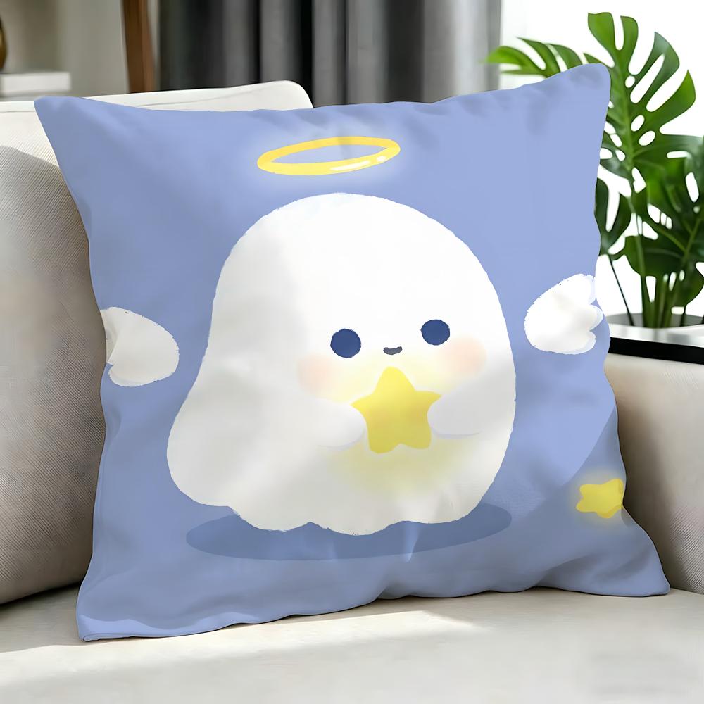 Cute Cute Ghost Cushion Cover Cushion Cover Set 4Pcs 50X50 45X45 40X40 Pillowcase Decorative Sofa Home Decor