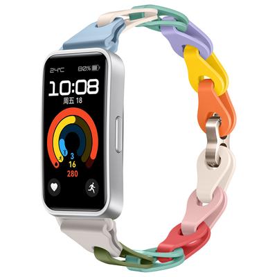 НОВЫЙ силиконовый ремешок-цепочка для Huawei band 9, резиновый ремешок для часов Huawei band 8, цветной ремешок для девочек и женщин