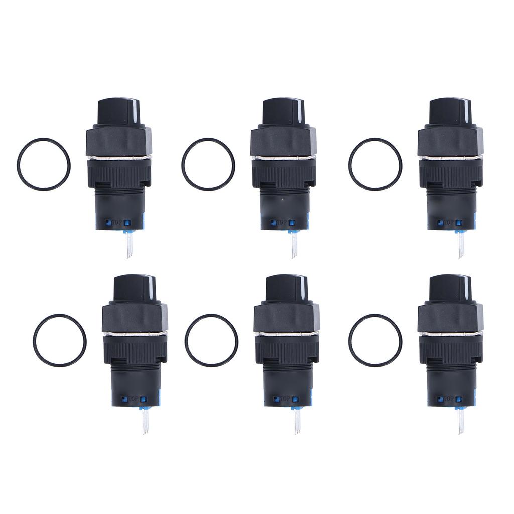 25Pcs Rotary Switch Knob 2 Position Self Locking Selector 16mm Set Kit for Equipment
