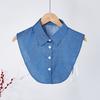 Yousheng Denim Fake Collar Sparkling Rhinestones Adjustable Straps Machine Washable Detachable Collar Outfit Accessory