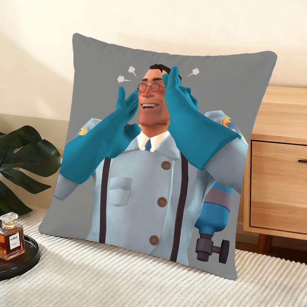 T-Team F-Fortress 2 Чехол для подушки-подушки Мягкий коротковорсовый чехол для подушки Гладкая уютная текстура Эстетичный чехол для подушки Домашний декор