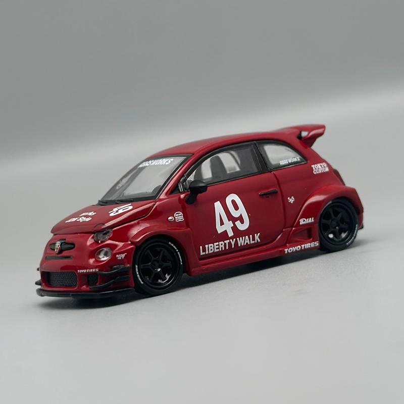 МИНИГТ 1:64 Серо-красный Abarth 595 LB-WORKS x Abas Works литой автомобильный Модель 995 963 1051