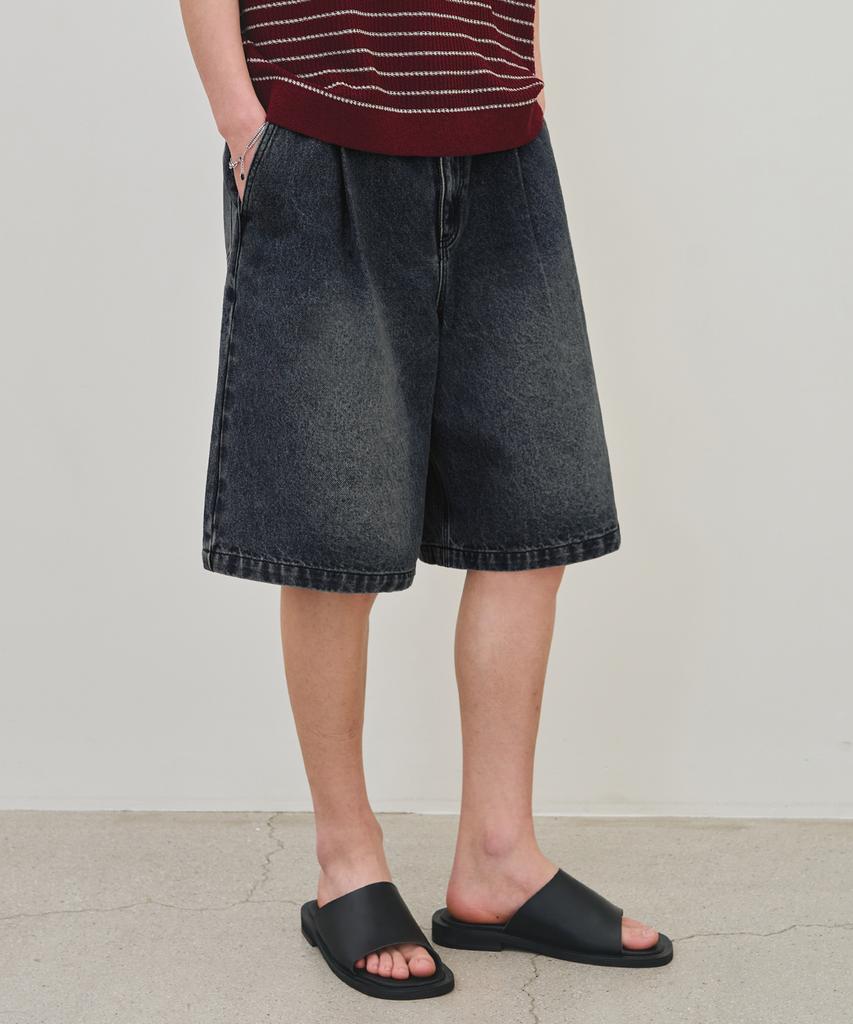 ROTEMBER Washed Bermuda Denim Pants [ 3 Colors ]