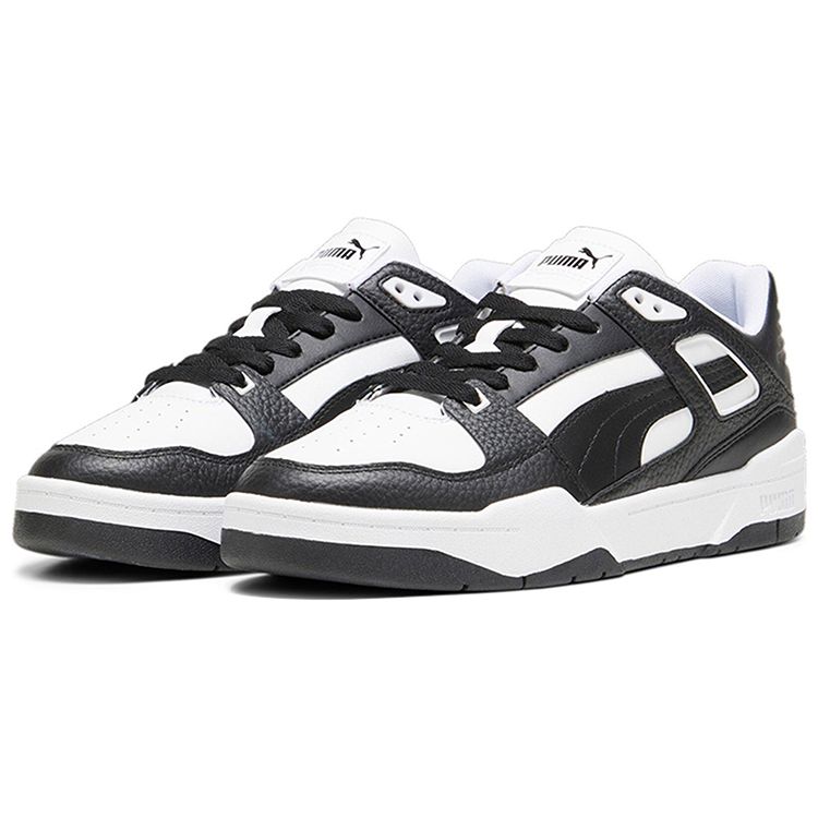 Puma Slipstream Leather Fabric Synthetic Leather Non-Slip Wear-Resistant Low-Top Sneakers Unisex Sneakers Black White 387544-26