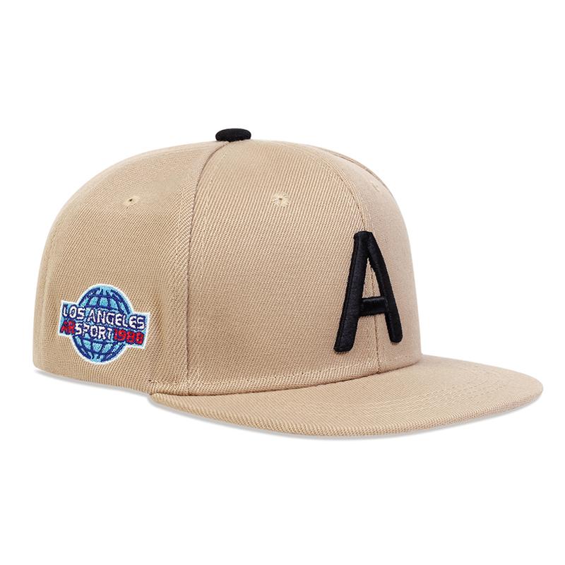 Children Letter A Side Earth Embroidery Flat Top Baseball Hat Cotton Outdoor Hip Hop Caps Boys and Girls Hats Snapback Cap
