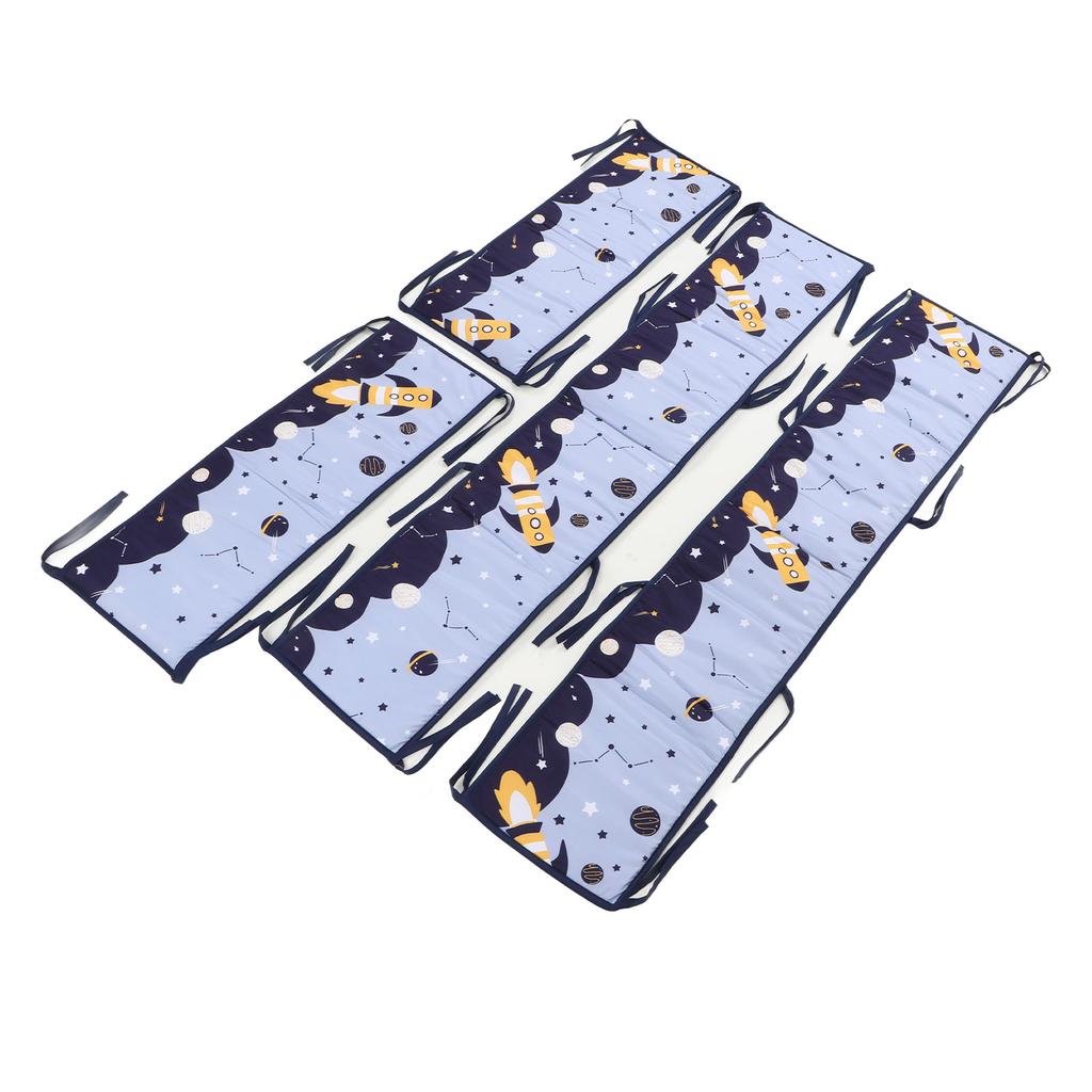 Crib Liner Four Sided Cute Printed Soft Breathable Crib Bumpers Pads for Newborn Toddler Style 2