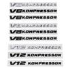 3D ABS V6 V8 V12 KOMPRESSOR Значок Эмблема на крыло автомобиля Наклейка Наклейка на задний багажник Логотип Для Benz E/S-класса Amg Gls G500 G600 C63
