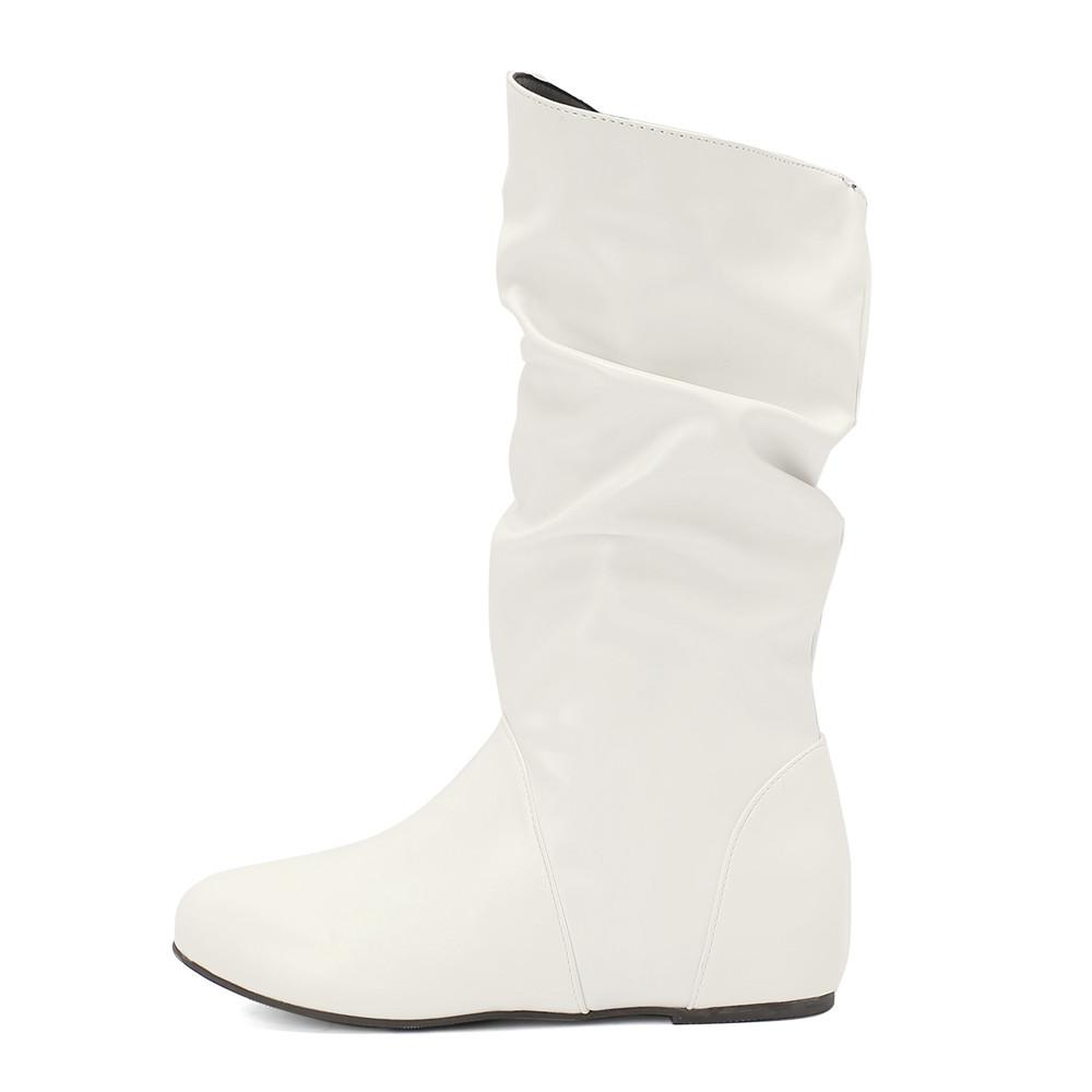 Модные полусапоги женские из ПУ с плиссировкой, женские туфли с круглым носком, лаконичные плоские туфли на платформе, осень-зима 2025, размер 34-48