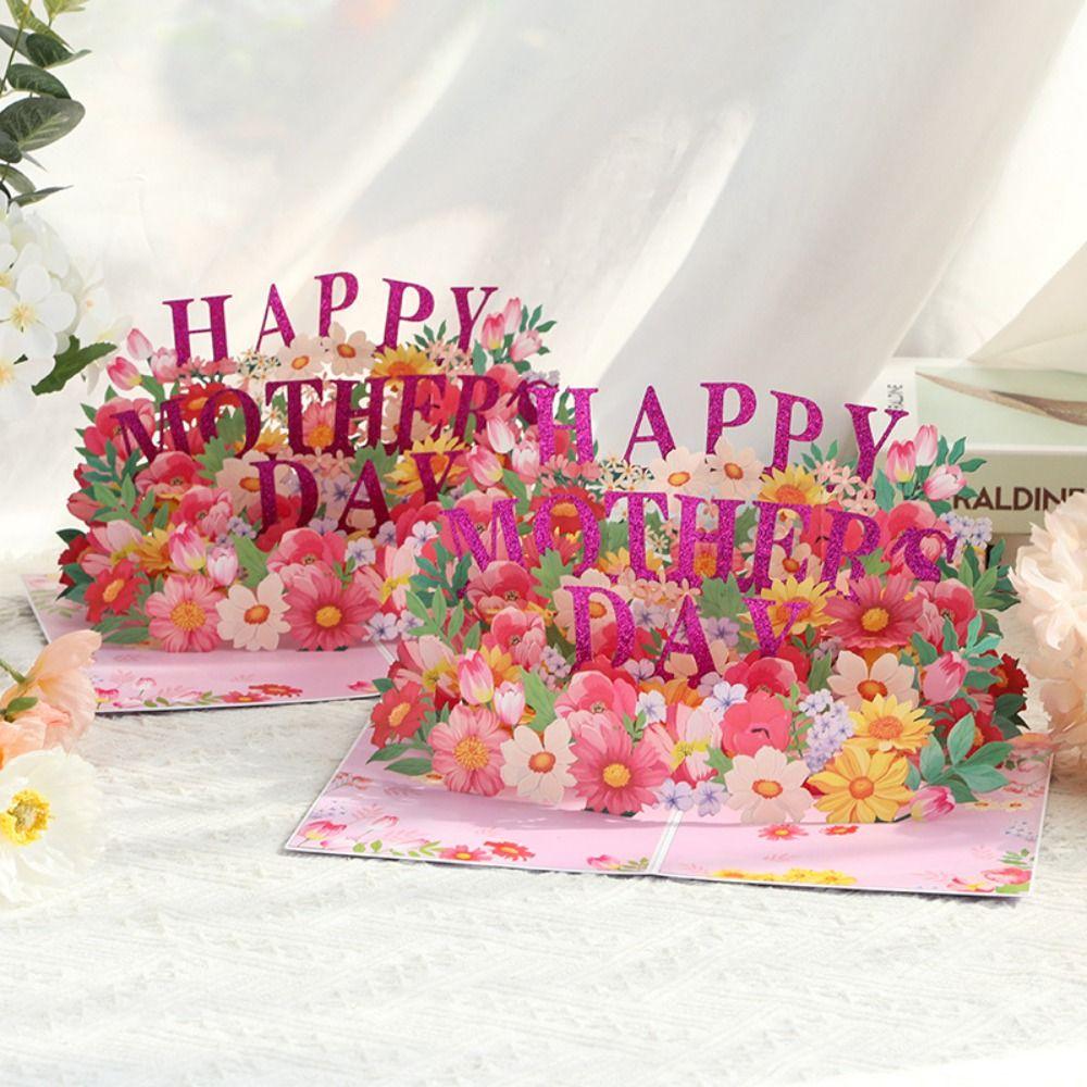 3D всплывающие открытки с цветами, открытки с благословениями, открытка ко Дню матери для мамы, подарок