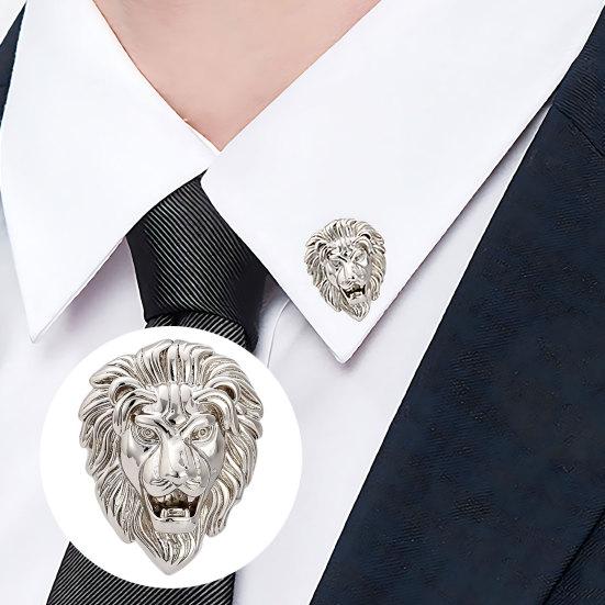 Brooch Pin, Versatile Animal-Shaped Brooch with Electroplated Surface, Lion Design Lapel Pin for Business Daily Wear