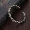 ANENJERY Women'S Fashion Jewelry Woven Twist Texture Bangles For Women Men Vintage Thai Silver Korean Vintage Bracelet Jewelry