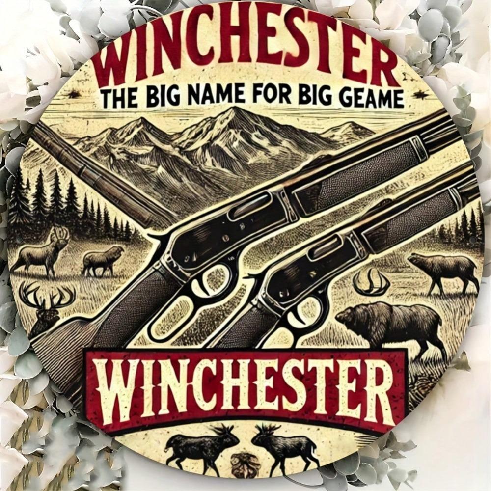 Planetjuice Vintage Winchester Hunting Metal Tin Sign Wall Art Decor for Bar Cafe Garage