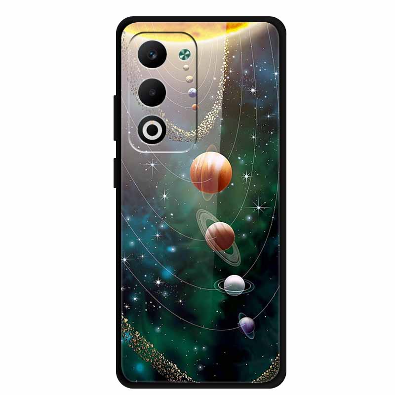 Glass Back Cover For Oppo A5 5G 2025 Phone Case 6.67" Hard Tempered Glass Case For Oppo A5i Pro 4G Case A5iPro Soft Bumper Shell