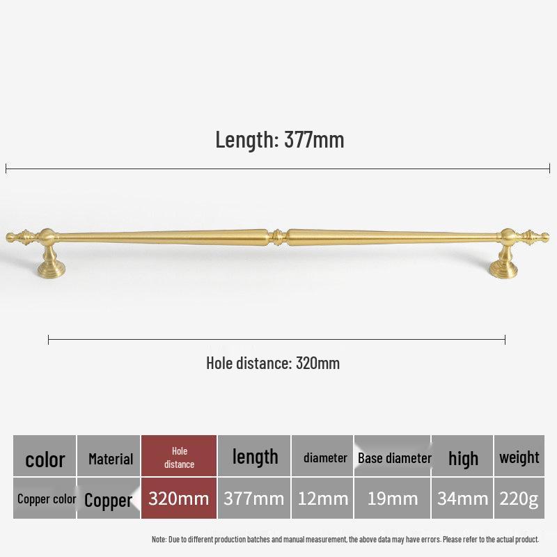 Solid Brass French Gold Cabinet Handle for Kitchen, Wardrobe, or Wine Cabinet
