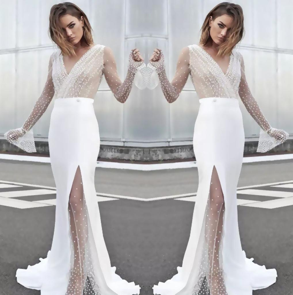 2025 женская мода весна новое платье, сексуальное платье с V-образным вырезом перспективное платье