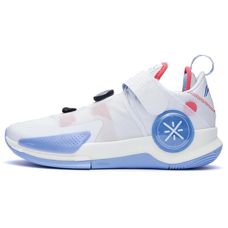 Li Ning Wade Fission 7 V2 Нескользящие, Износостойкие, Дышащие Низкие Баскетбольные Кроссовки Мужские Стандартные Белые ABPR047-1