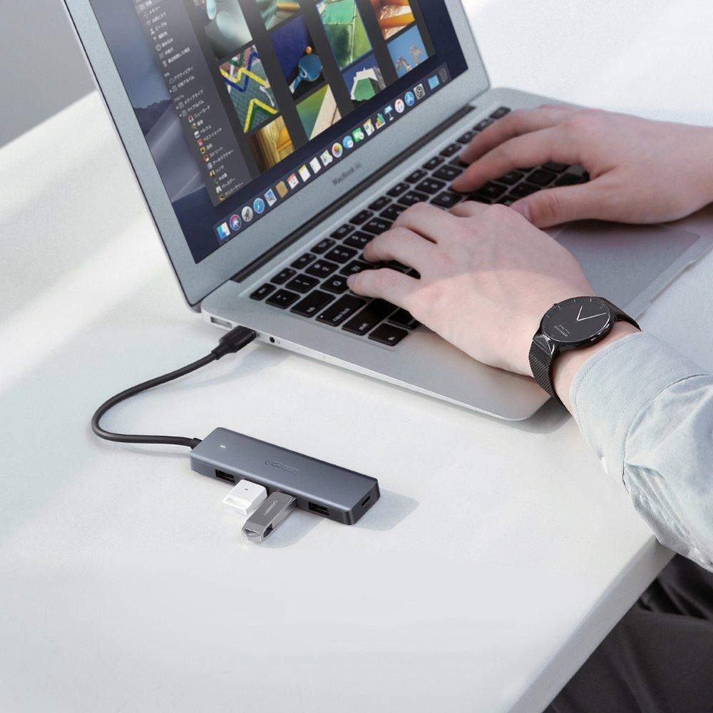 4X USB 3.2 Hub USB Port Splitter with Micro USB Power Port