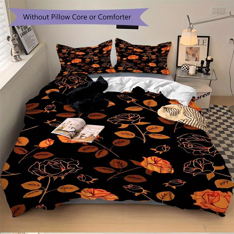 3pcs Floral Pattern Bedding Cover Set, Fashion Classic Popular Print Bedding Set, Soft Comfortable, All - Season Use, For Bedroom, Guest Room093
