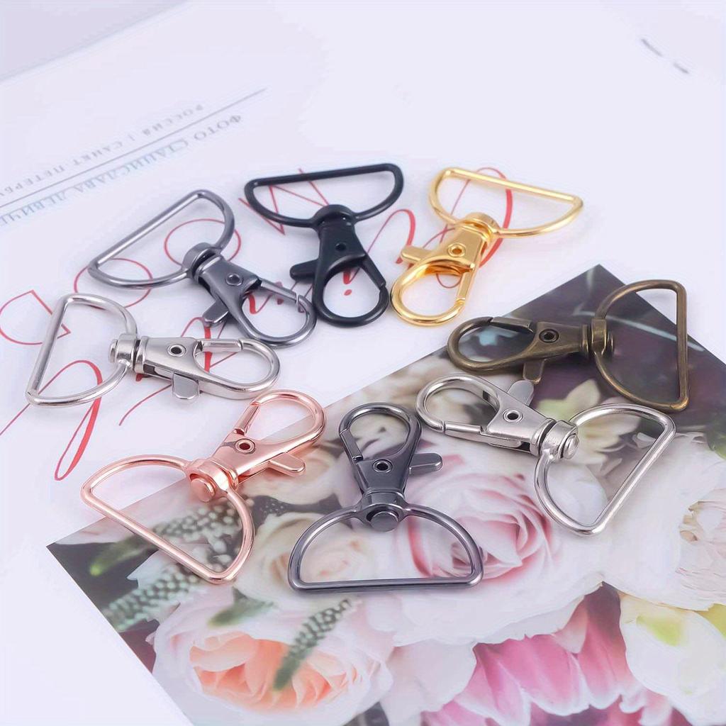 10pcs Swivel Clasp Lanyard Snap Hooks Keychain Clip Hook Metal Lobster Claw Clasps for Lanyard Key Rings Crafting Purse