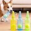 Water Bottle Dog Toy Squeaky TPR Bottle Dog Chew Toy with Tennis Ball Inside Interactive Fetch Toy for Small Medium Large Dogs