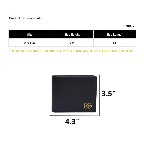 Gucci GG Marmont Кошелек-портмоне с логотипом, короткий, двойного сложения, из кожи, мужской, черный 428726-DJ20T-1000