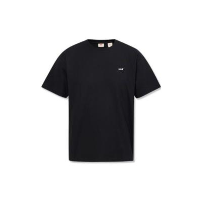 Levis SS23 Футболка с буквенным логотипом, со спущенным плечом, повседневная, с коротким рукавом, мужская, топы, черная A6382-0001