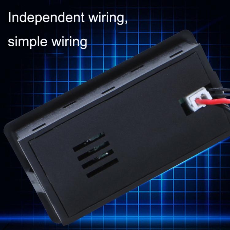 Two-Line Digital Display DC Voltmeter Lead-Acid Lithium Battery Charge Meter, Color: Red+Temperature