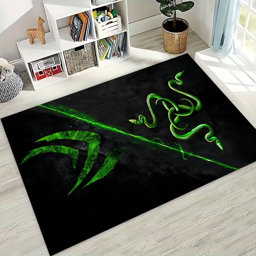 Модный ковер с логотипом Razer в стиле мото-арт для спальни, гостиной, дивана, домашний придверный коврик, большой детский нескользящий напольный коврик