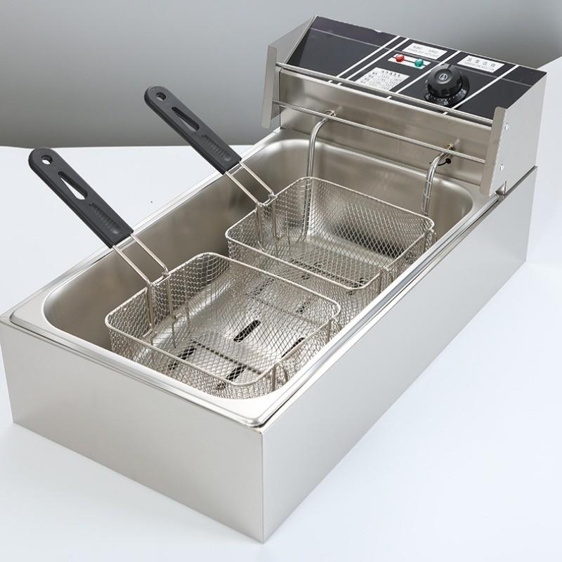 Большая вместимость Многофункциональная кухонная плита с подогревом Настольная электрическая фритюрница из нержавеющей стали Машина для картофеля фри