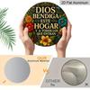 Плоская 2D, 1 шт. Испанская молитвенная табличка "Да благословит Бог этот дом" - Двуязычное Английский/Испанский Религиозное настенное украшение с латинским благословением, Винтажный круглый алтарь