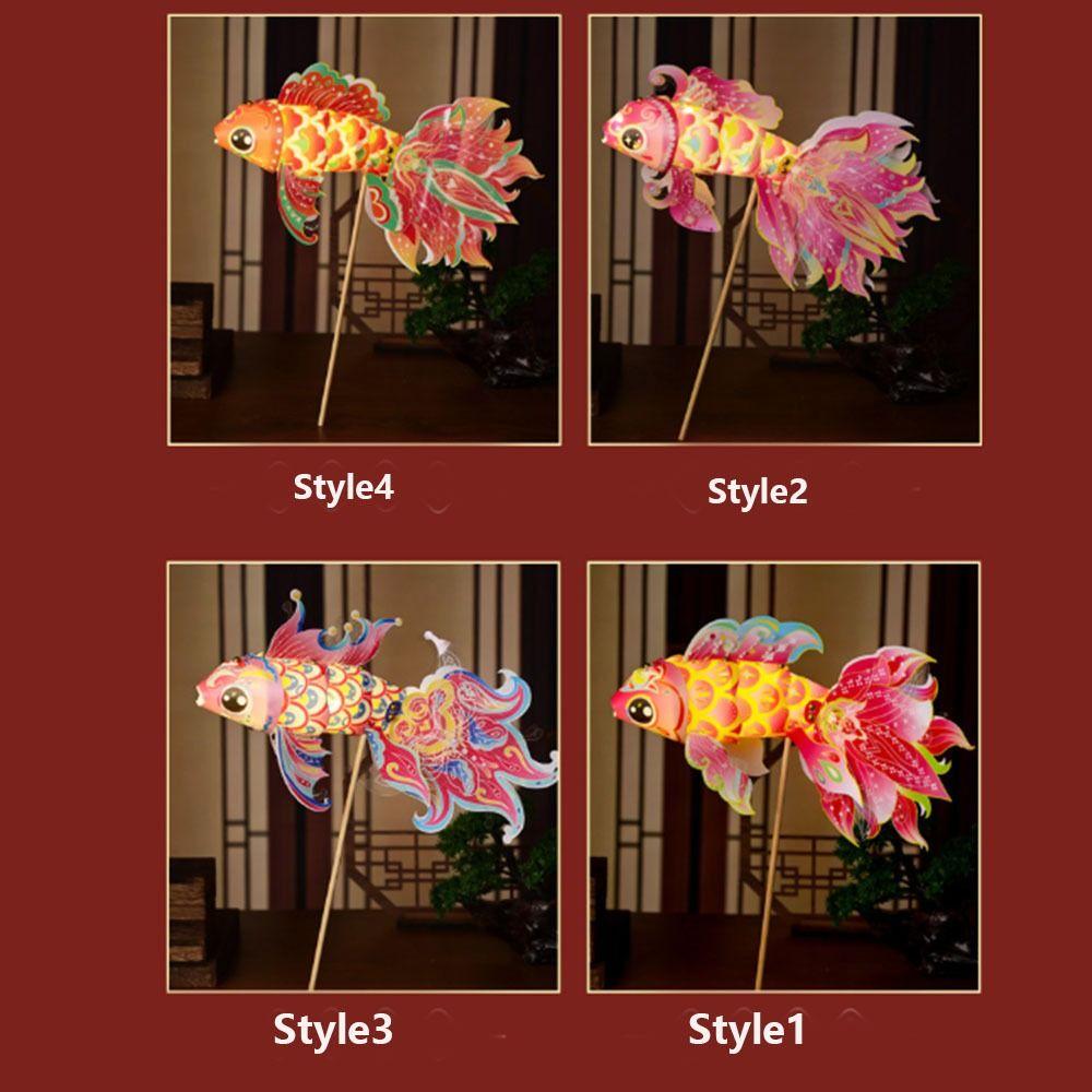 Handmade Diy Mid-Autumn Festival Lantern Blessings Luminous Fish Lantern Good Luck Chinese Traditional