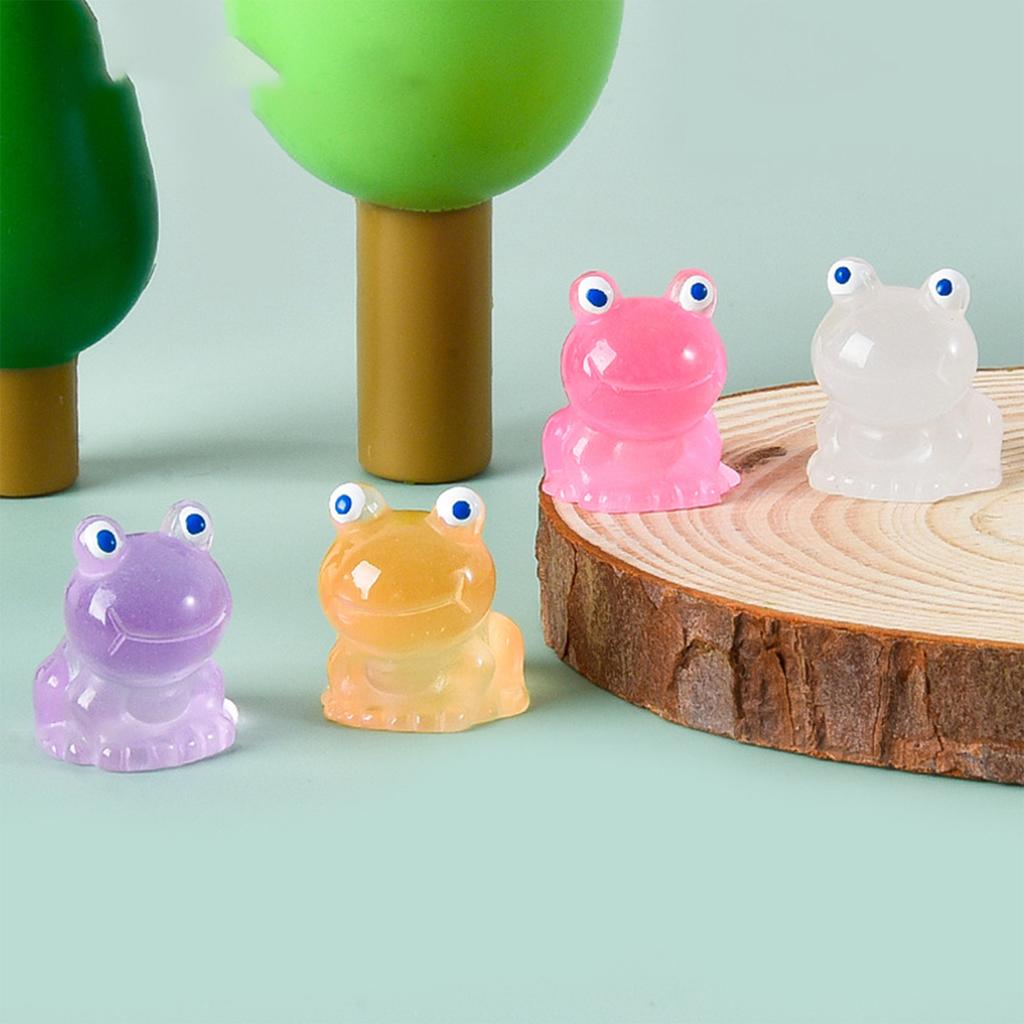 Mini Frog Ornament Natural And Realistic Bright Color Easy To Clean Easy Clean Unique Design Miniature Sculpture Resin Mini Frog