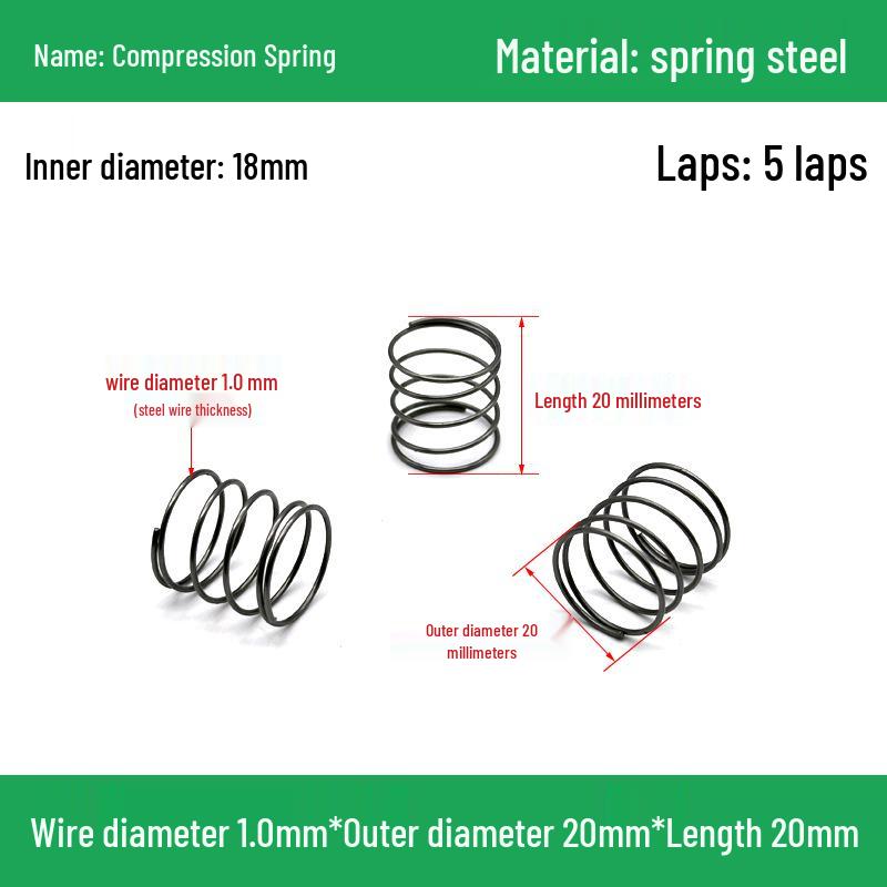 Сверхмощный Y-образный амортизатор с компрессионной пружиной, диаметр проволоки 1,0 мм, внешний диаметр 5-20 мм.