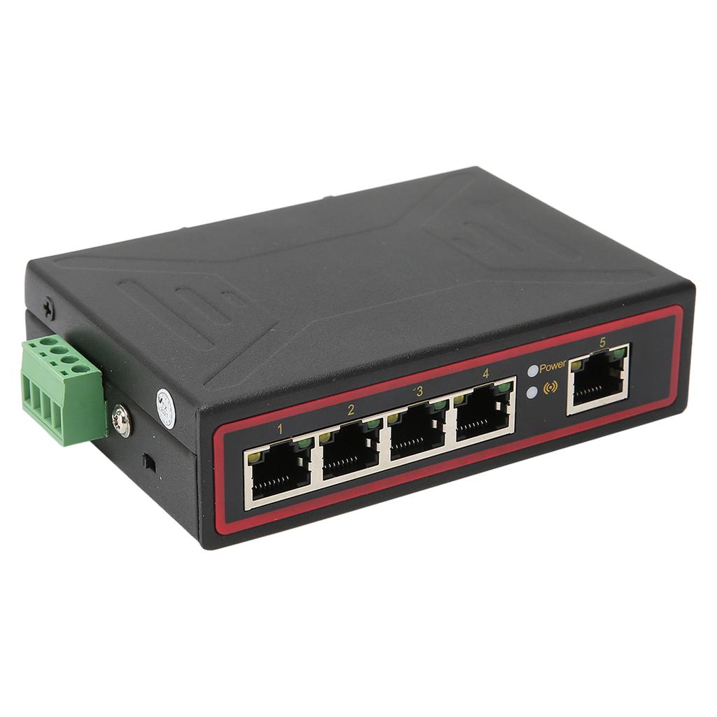 5-портовый коммутатор Ethernet на DIN-рейку, монтаж на DIN-рейку, промышленный дизайн, резервное питание, быстрый
