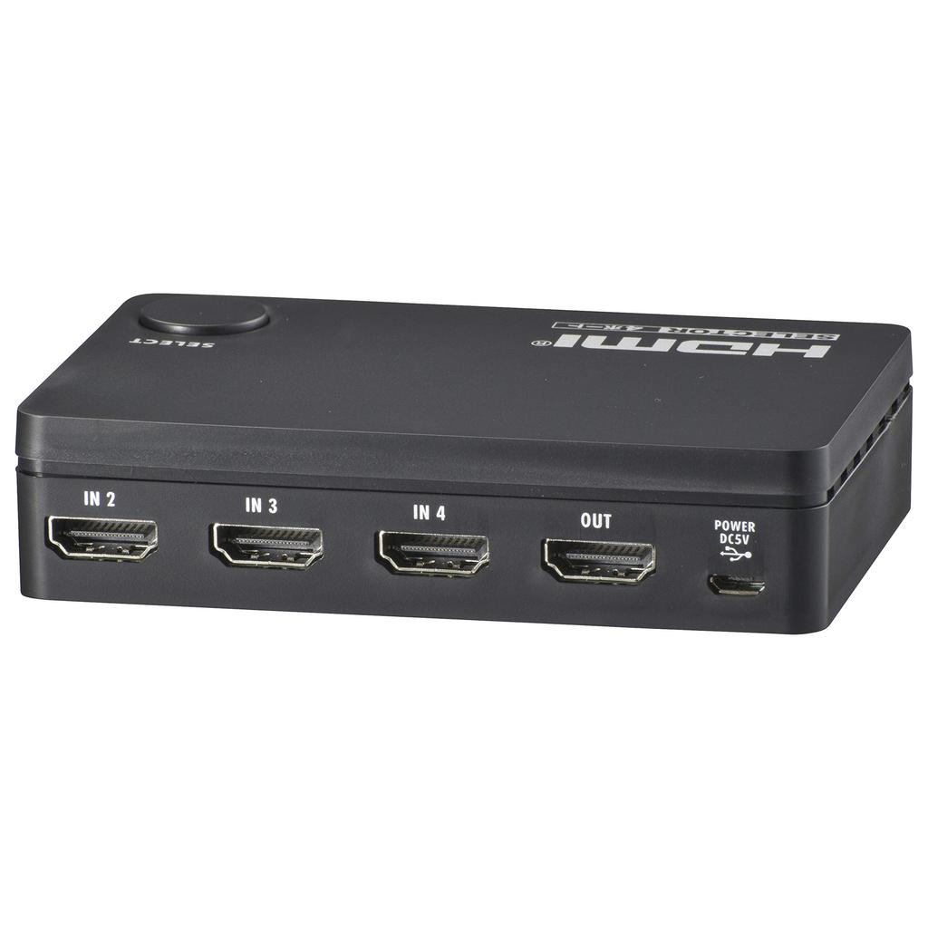OHM HDMI OHM Electric 4-портовый селектор, Черный, AV-S04S-K 05-0577,