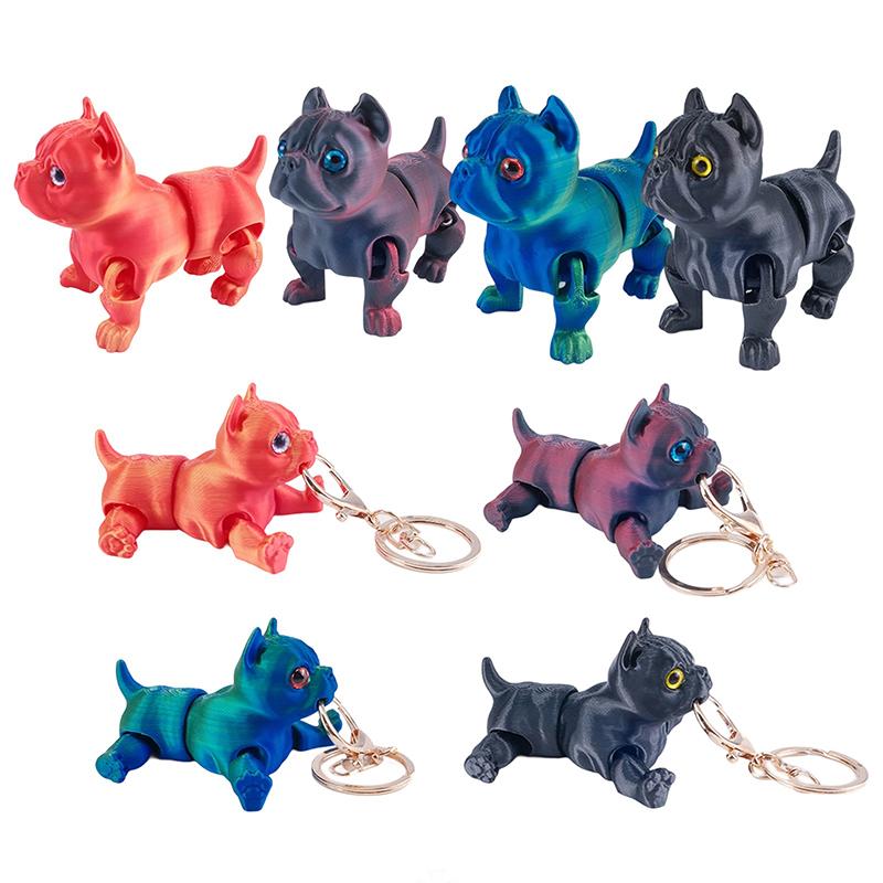 Брелок-статуэтка французского бульдога, напечатанный на 3D-принтере, Подарки для любителей бульдогов, Декор для стола/книжной полки, Украшения для приборной панели автомобиля, Фигурки, Модель собаки