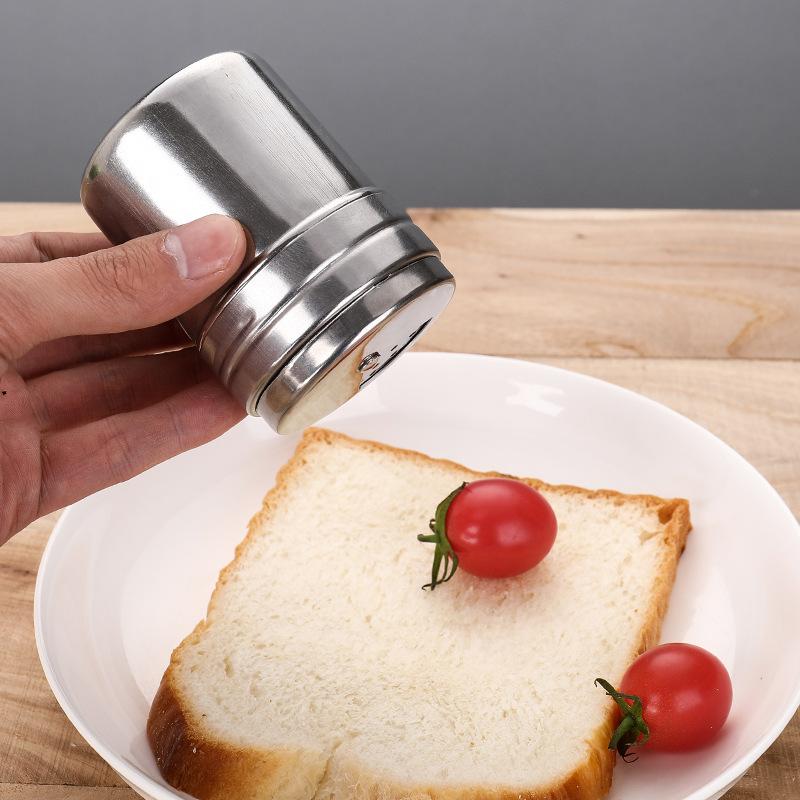Stainless Steel Pepper Bottle with Rotating Cover Seasoning Storage Can Spice Jar Salt Sugar Container Kitchen Tools